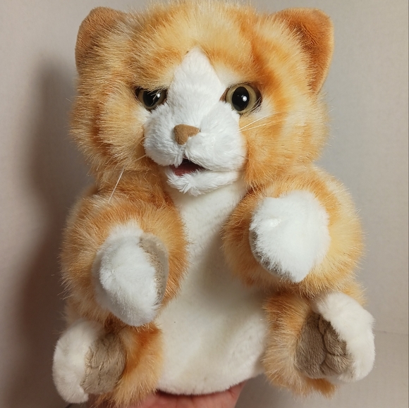 Folkmanis Puppets Orange Tabby Kitten Cat Stuffed Animal Plush Orange Cat - Picture 10 of 10